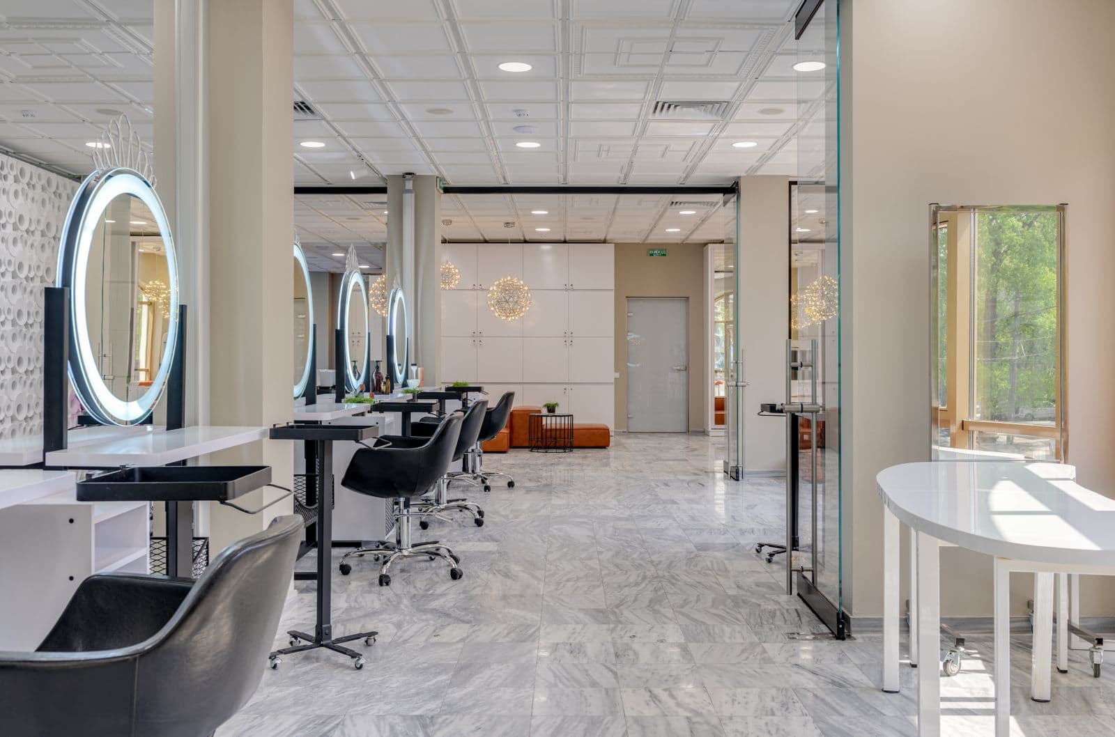 Elegant, modern beauty salon interior